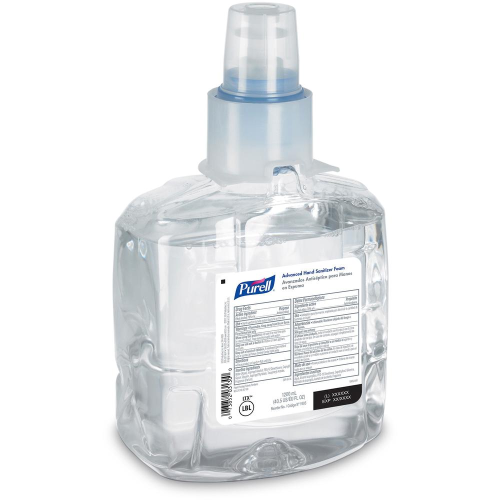 PURELL&reg; Hand Sanitizer Foam Refill - Clean Scent - 40.6 fl oz (1200 mL) - Kill Germs - Skin, Hand - Moisturizing - Clear - Chemical-free - 1 Each. Picture 6