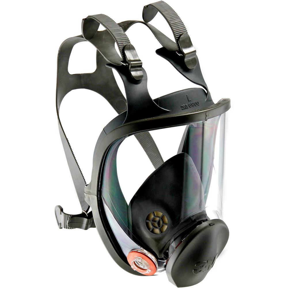 3M 6900 Full Facepiece Reusable Respirator - Particulate, Gases, Vapor, Debris Protection - Thermoplastic Elastomer (TPE), Thermoplastic Elastomer (TPE) - Black, Gray - Lightweight, Comfortable, Lens,. Picture 4