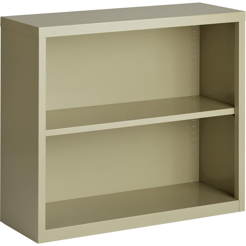 Lorell Fortress Series Bookcase - 34.5" Width x 13" Depth x 30" Height - 2 x Shelf(ves) - Putty - Powder Coated - Steel - Yes. Picture 4