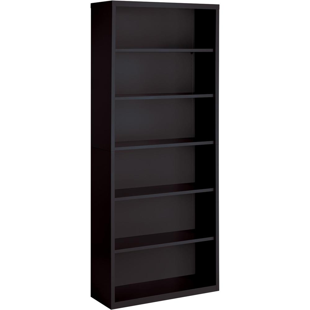 Lorell Fortress Series Bookcase - 34.5" Width x 13" Depth x 82" Height - 6 x Shelf(ves) - Black - Powder Coated - Steel - Yes. Picture 4
