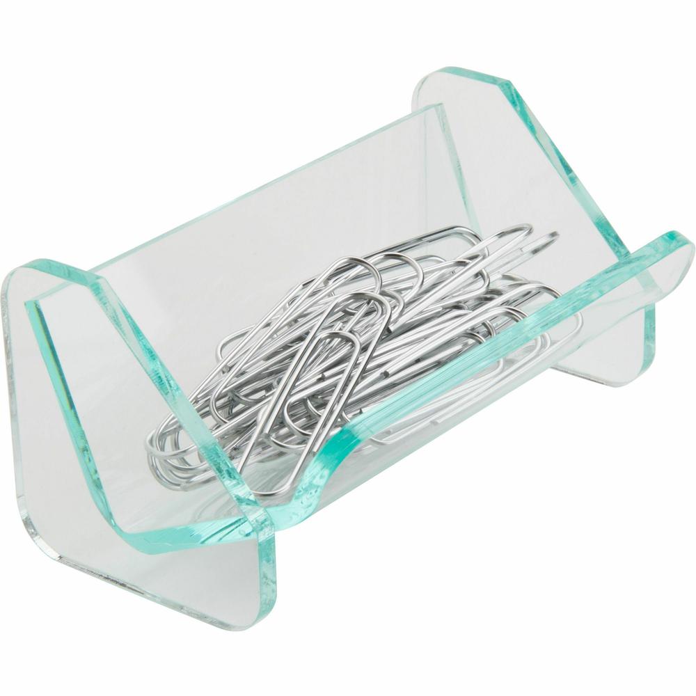 Lorell Paper Clip Holder - Acrylic - 1 Each - Green, Transparent. Picture 7
