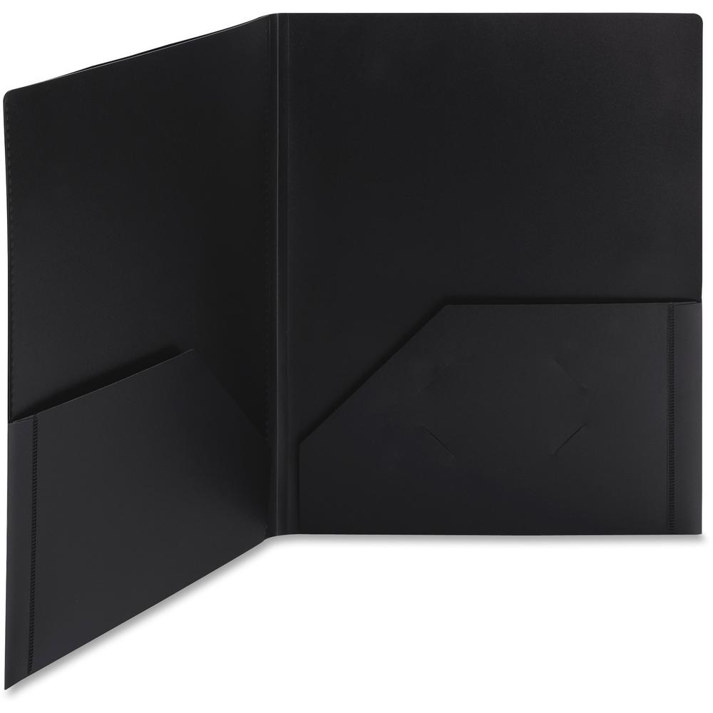 Smead Letter Pocket Folder - 8 1/2" x 11" - 50 Sheet Capacity - 2 Pocket(s) - Polypropylene - Black - 5 / Pack. Picture 4