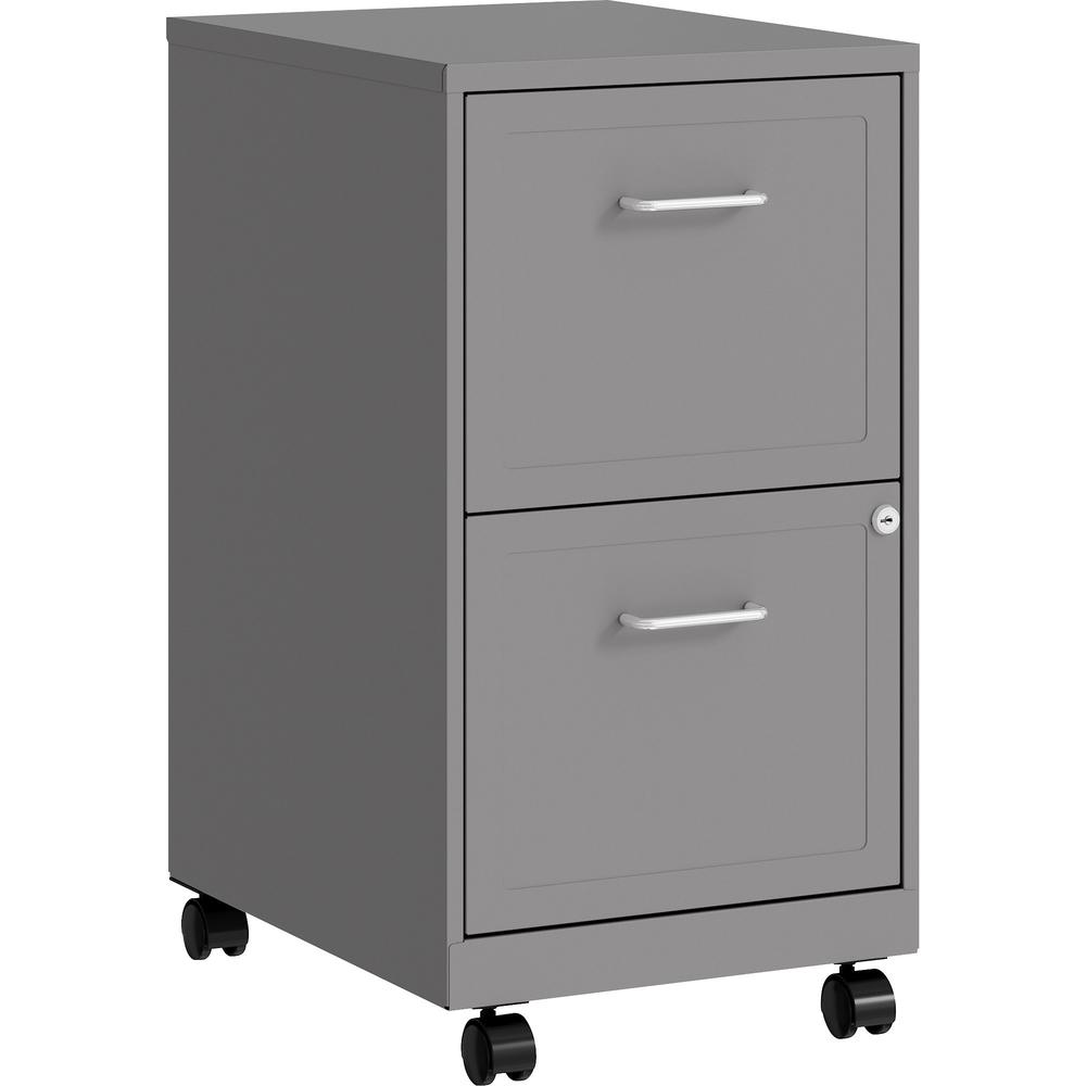 Space Solutions 18" Deep 2 Drawer Vertical File Cabinet, Arctic Silver. Picture 2