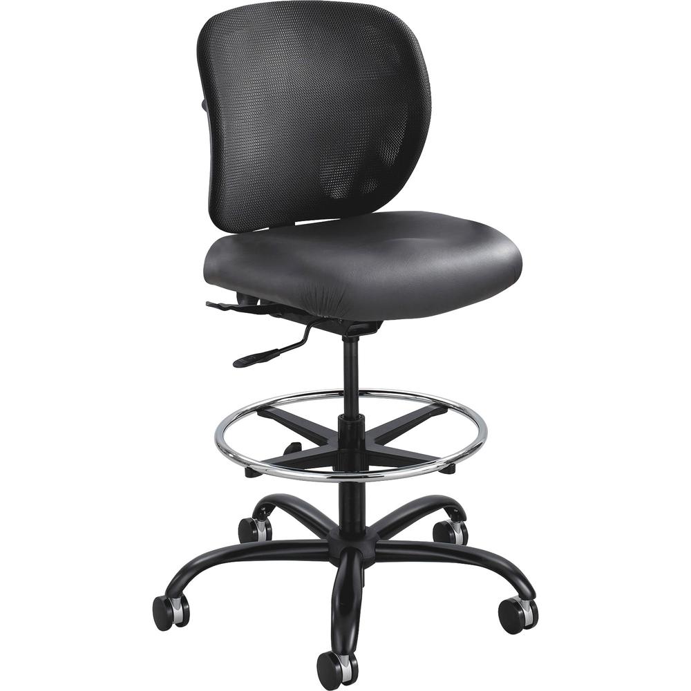 Safco Vue Heavy-duty Stool - Baltic Vinyl Seat - Baltic Nylon Back - 5-star Base - Baltic - 1 Each. Picture 5