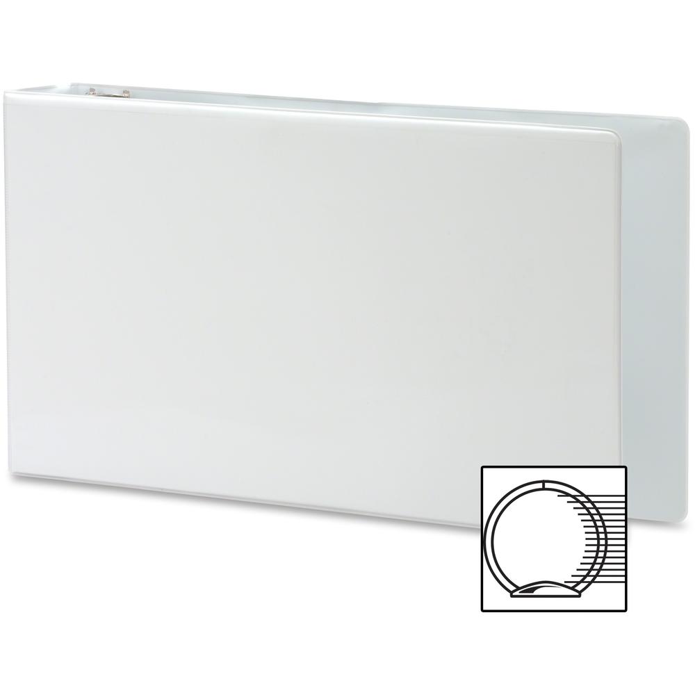 Business Source Tabloid-size Round Ring Reference Binder - 2" Binder Capacity - Tabloid - 11" x 17" Sheet Size - Round Ring Fastener(s) - White - Recycled - Durable, Clear Overlay - 1 Each. Picture 7