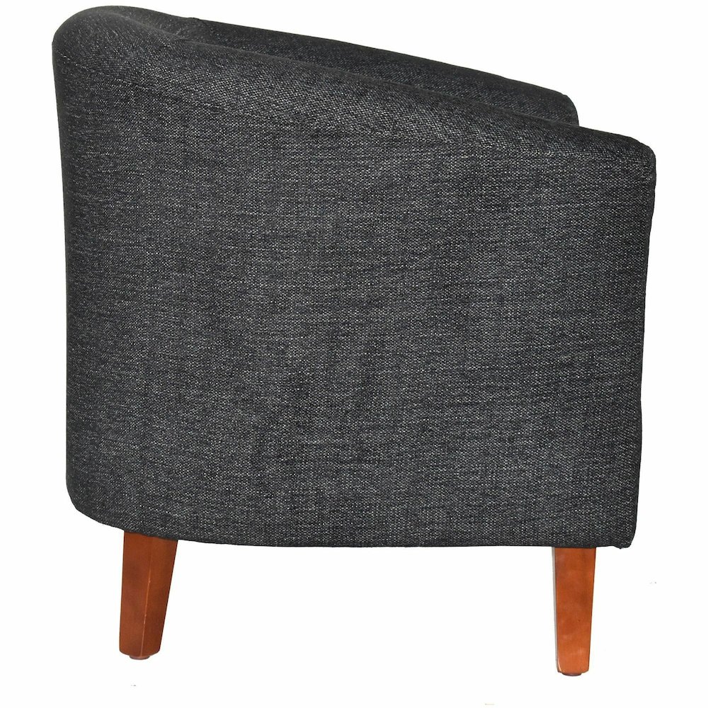 Lorell Barrel Armchair - Black Seat Color - Fabric Seat Material - Black Back Color - Fabric Back Material - Four-legged Base - 1 Each. Picture 13