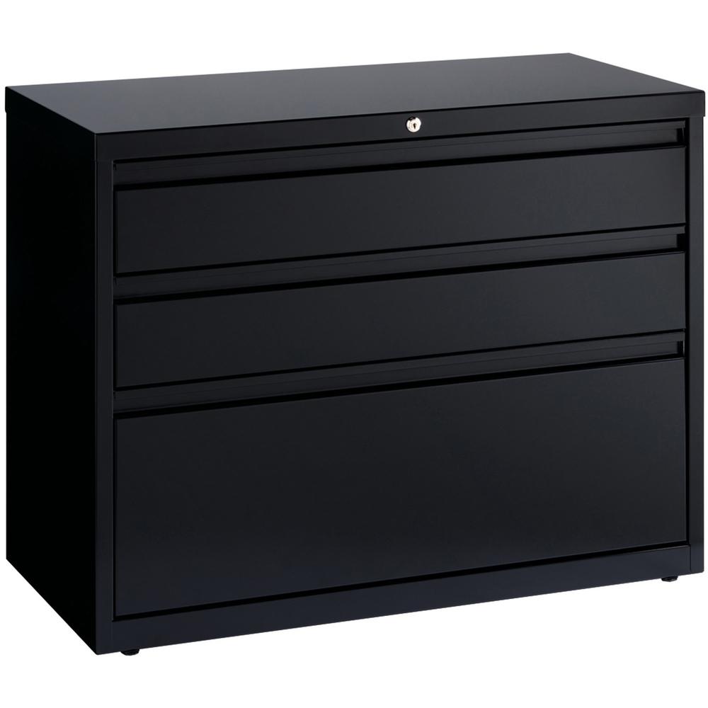 Lorell 36" Box/Box/File Lateral File Cabinet - 36" Width x 18.6" Depth x 28" Height - 3 x Drawer(s) for Box, File - A4, Legal, Letter - Lateral - Hanging Rail, Locking Drawer, Ball-bearing Suspension,. Picture 7
