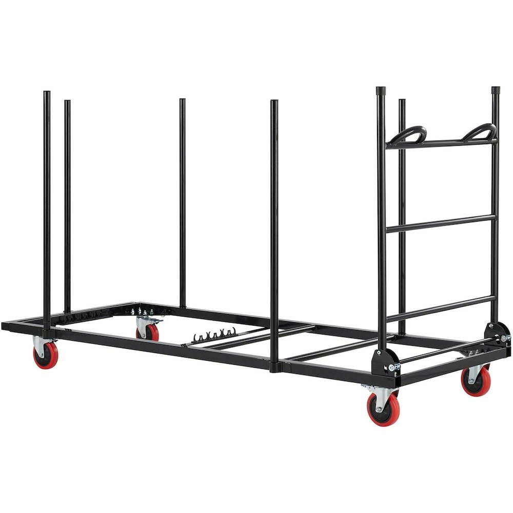 Lorell Blow-Mold Rectangular Table Trolley Cart - Steel - 30.25" Width x 75.88" Depth x 45.25" Height - Charcoal - For 20 Devices - 1 Each. Picture 9