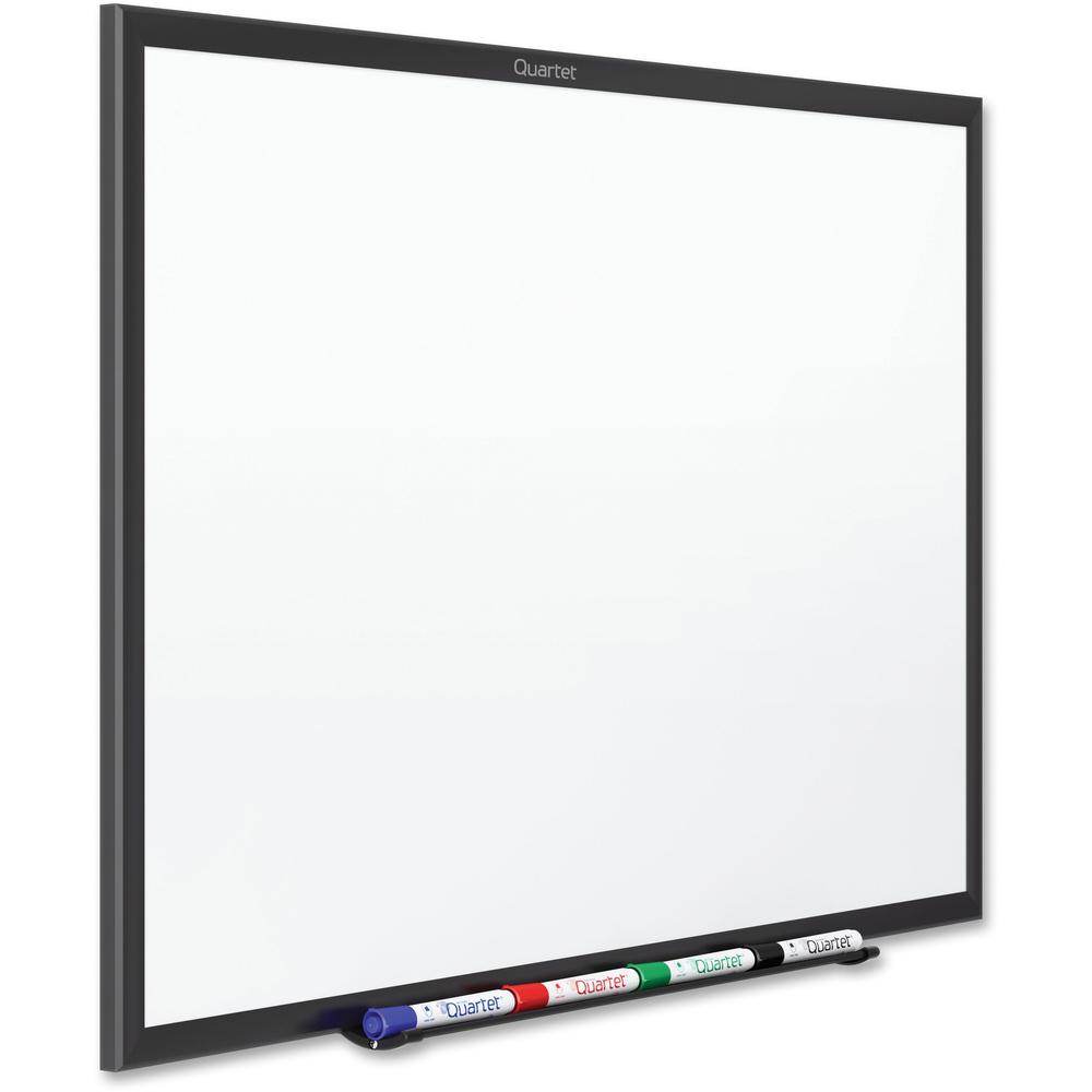 Quartet Classic Total Erase Whiteboard - 72" (6 ft) Width x 48" (4 ft) Height - White Melamine Surface - Black Aluminum Frame - Horizontal/Vertical - 1 Each - TAA Compliant. Picture 6