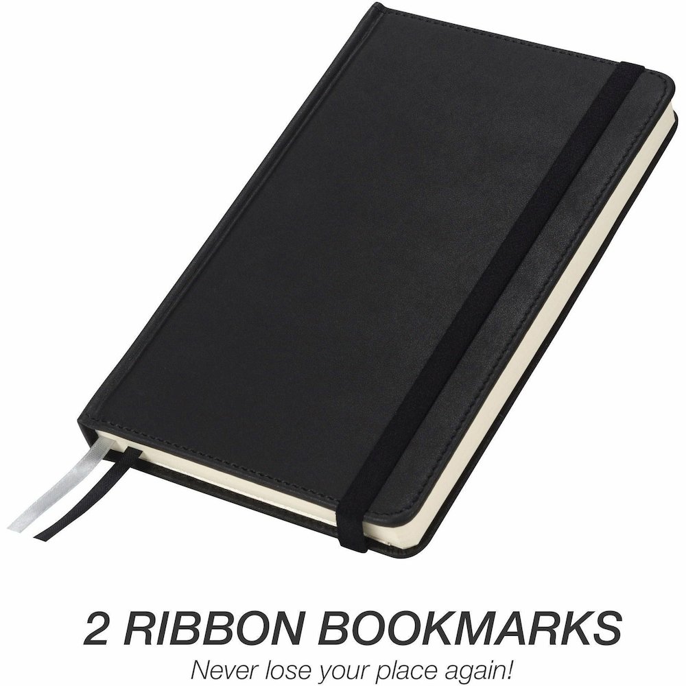 Samsill Classic Hardbound Journal - 120 Sheets - 240 Pages - Front Ruling Surface - Ruled Front Ruling - 90 g/m² Grammage - 8.25" Height x 5.3" Width - Off White Paper - Black PU Leather Cover - . Picture 13