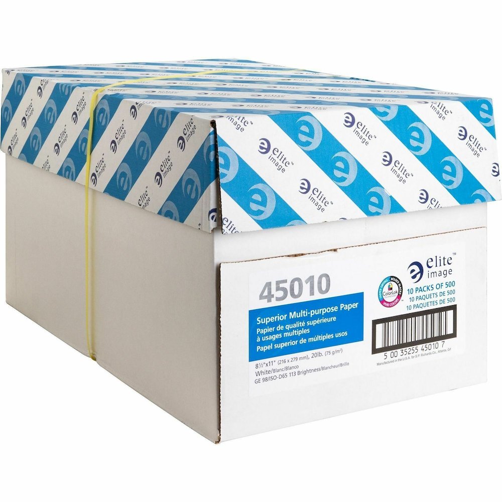 Elite Image Superior Multipurpose Paper - White - 98 Brightness - Letter - 8 1/2" x 11" - 20 lb Basis Weight - Sustainable Forestry Initiative (SFI) - Bright White - 500/Pack - 40 / Pallet. Picture 10