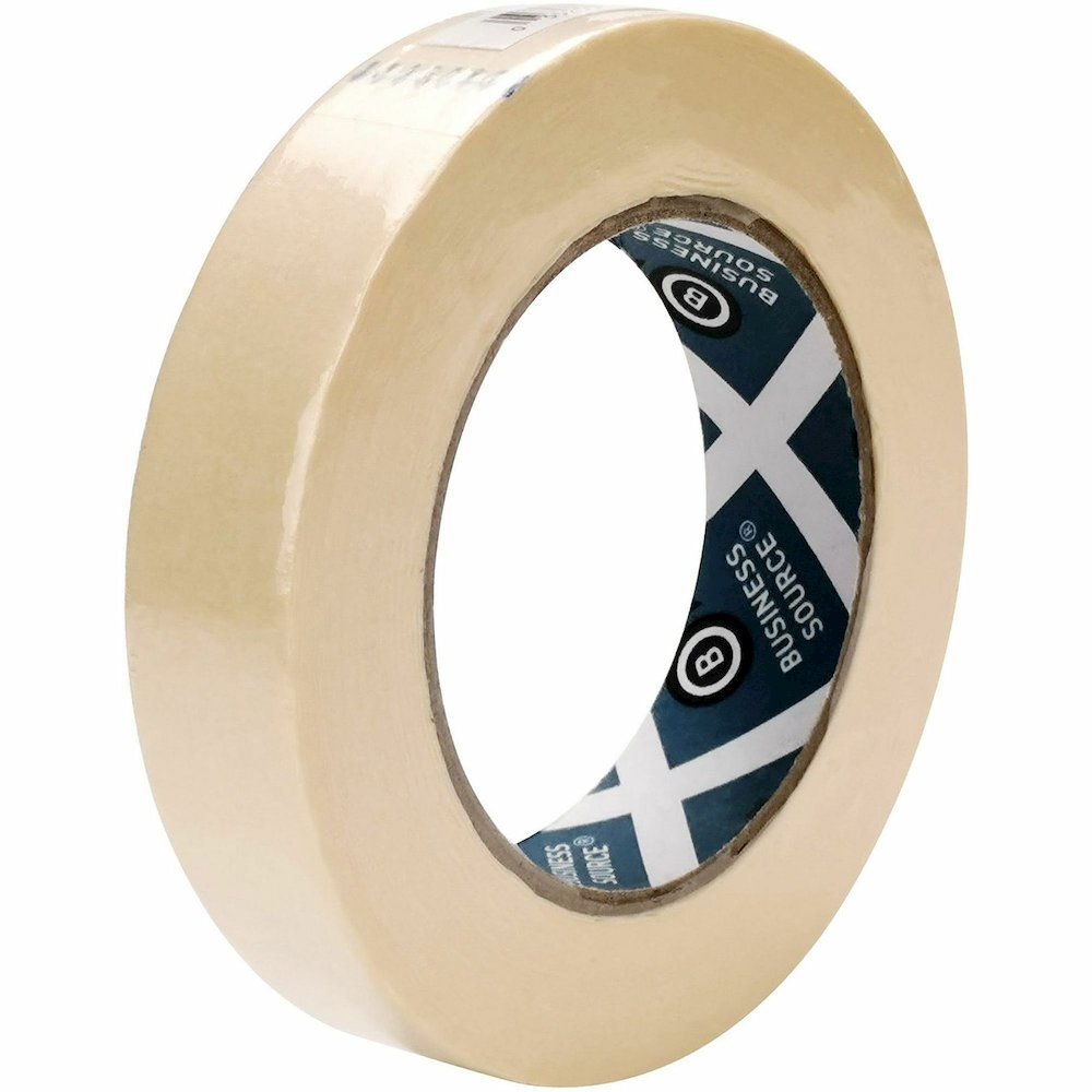 Business Source Utility-purpose Masking Tape - 60 yd Length x 1" Width - 3" Core - Tan - Crepe Paper Backing - Pressure Sensitive - For General Purpose, Holding, Bundling, Sealing, Masking - 9/Pack - . Picture 9