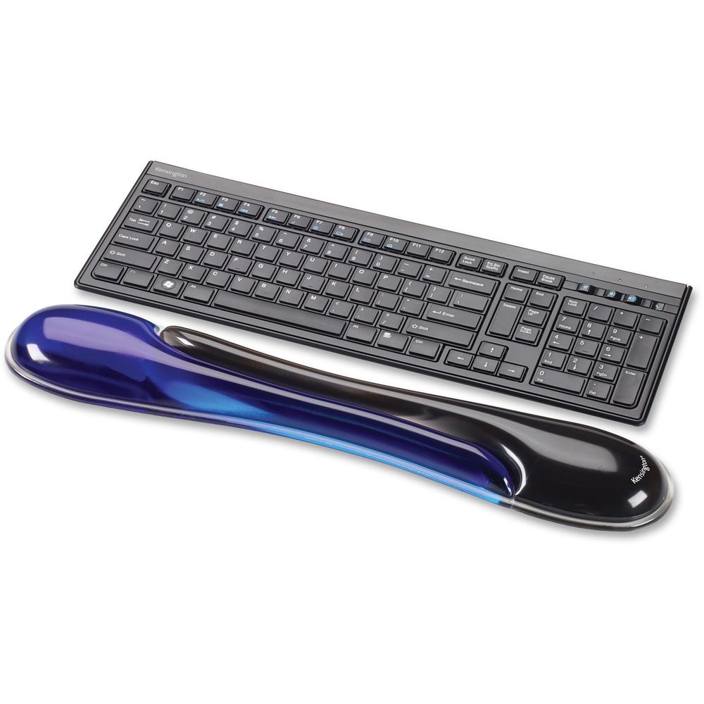 Kensington Duo Gel Wave Keyboard Wrist Rest - 0.41" x 18.88" x 3.50" Dimension - Black & Blue - 1 Pack. Picture 6