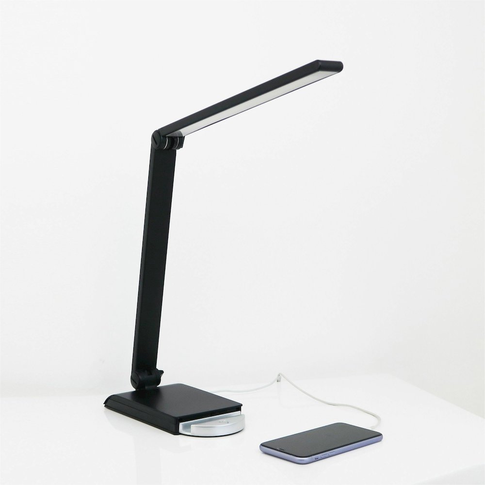Lorell 8-watt SMD LED Task Light - 8 W LED Bulb - USB Charging, Dimmable - Aluminum, Plastic - Desk Mountable - Black - for Desk, Table, Indoor. Picture 10
