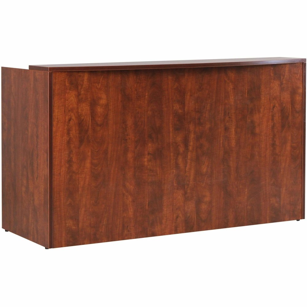 Lorell Essentials Series Front Reception Desk - Rectangle - 1" Thickness Top, 42.5" Height x 35.4" Width x 70.9" Depth Desk - Finish: Cherry Laminate - Durable - For Office - 1 Each. Picture 9