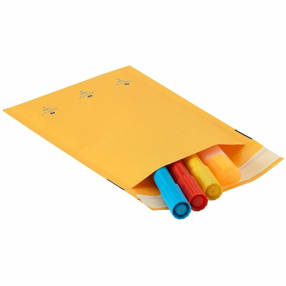 Sparco Size 0 Bubble Cushioned Mailers - Bubble - #0 - 6" Width x 10" Length - Self-sealing - Kraft - Kraft - 200 / Carton. Picture 9