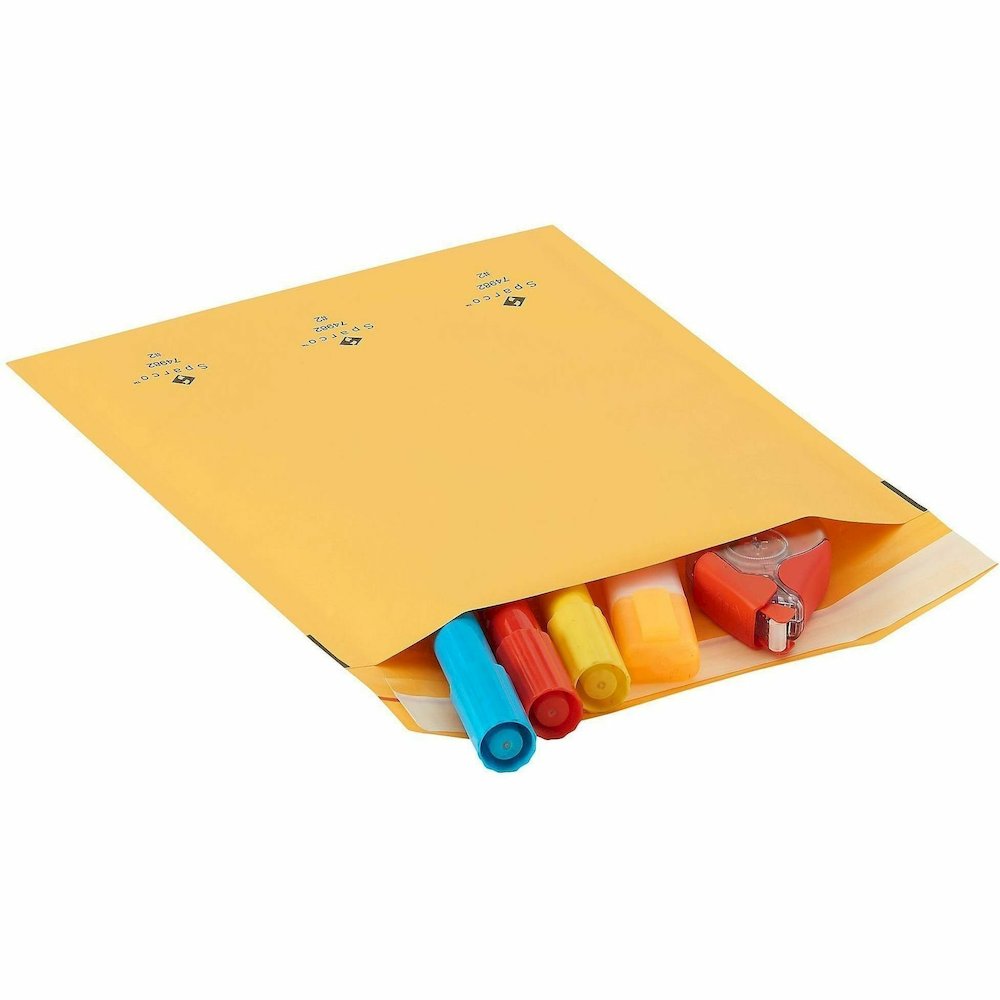Sparco Size 2 Bubble Cushioned Mailers - Bubble - #2 - 8 1/2" Width x 12" Length - Self-sealing - Kraft - Kraft - 100 / Carton. Picture 9