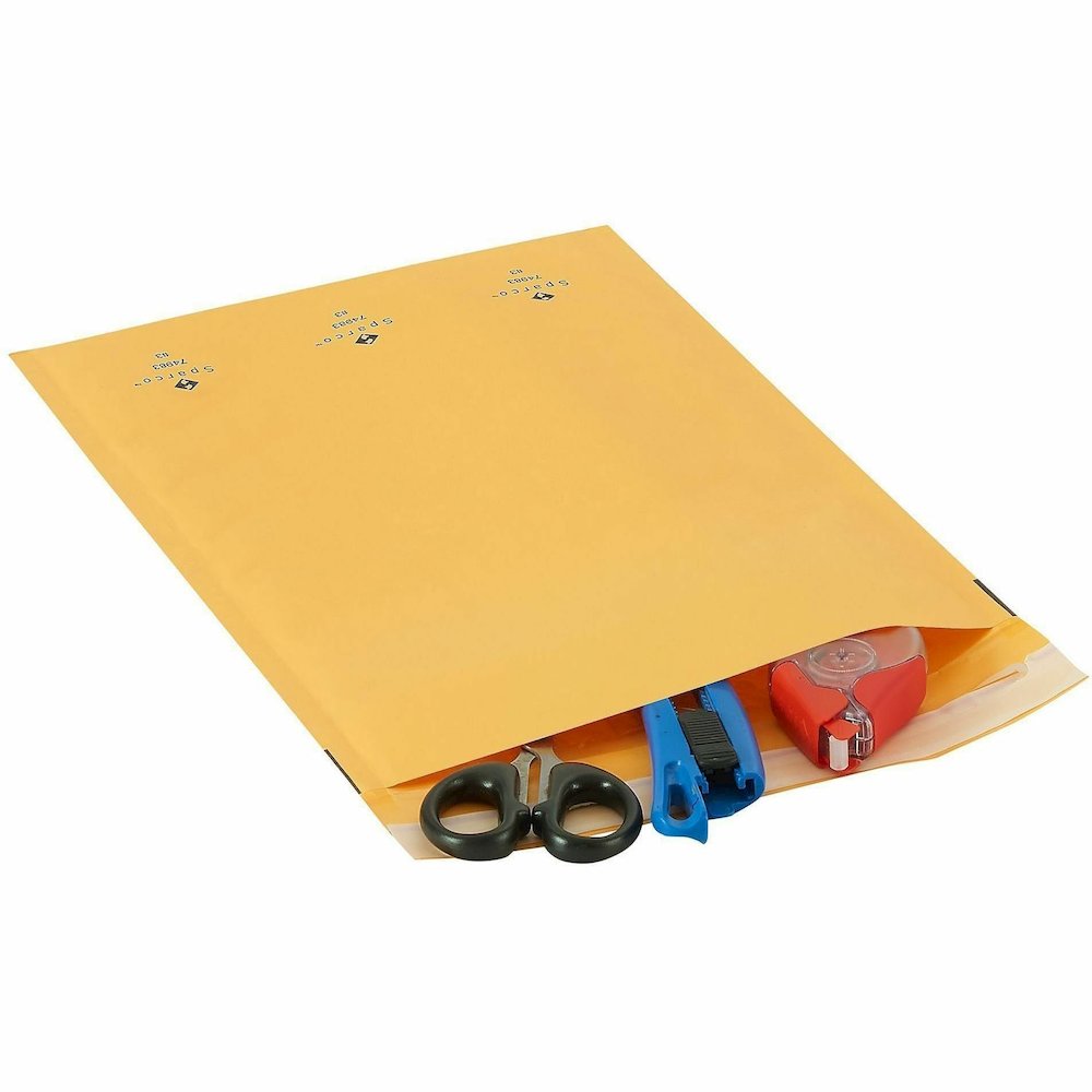 Sparco Size 3 Bubble Cushioned Mailers - Bubble - #3 - 8 1/2" Width x 14 1/2" Length - Self-sealing - Kraft - Kraft - 100 / Carton. Picture 9