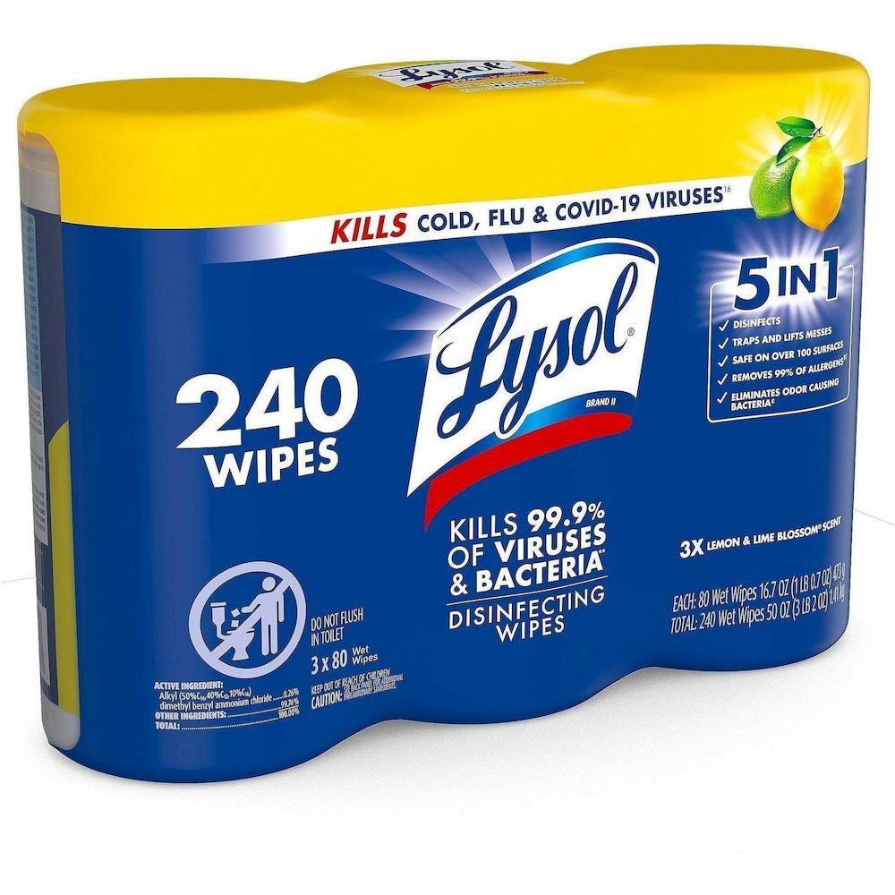 Lysol Lemon/Lime Disinfecting Wipes - For Multi Surface, Multipurpose - Wipe - Lemon, Lime Blossom Scent - Recommended For: Virus Remover, Bacteria Remover - Pre-moistened, Deodorize, Disinfectant, An. Picture 10