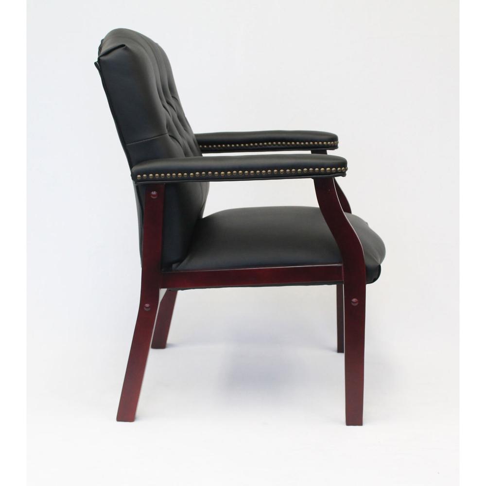 Boss Traditional Guest Chair - Black Seat Color - Vinyl Seat Material - Black Back Color - Vinyl Back Material - 1 Each. Picture 9