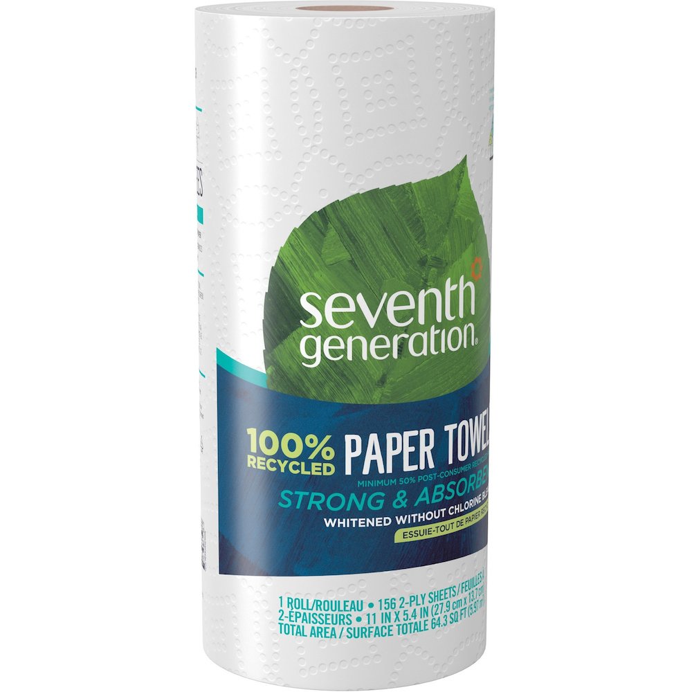 Seventh Generation 100% Recycled Paper Towels - 2 Ply - 156 Sheets/Roll - White - 24 / Carton. Picture 11
