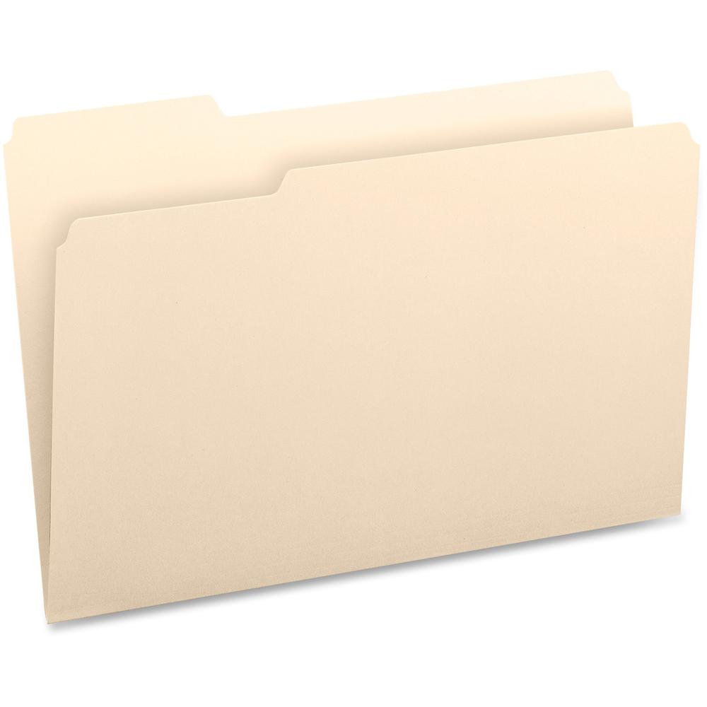 Business Source 1/3 Tab Cut Legal Recycled Top Tab File Folder - 8 1/2" x 14" - 3/4" Expansion - Manila - 10% Recycled - 100 / Box. Picture 3