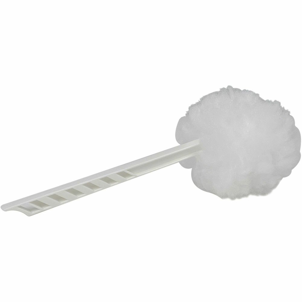 Genuine Joe Toilet Bowl Mop - 4.50" Height Head - 12" Length Plastic Handle - Durable, Scrubber Strip, Acid Resistant - White - 25 / Carton. Picture 11