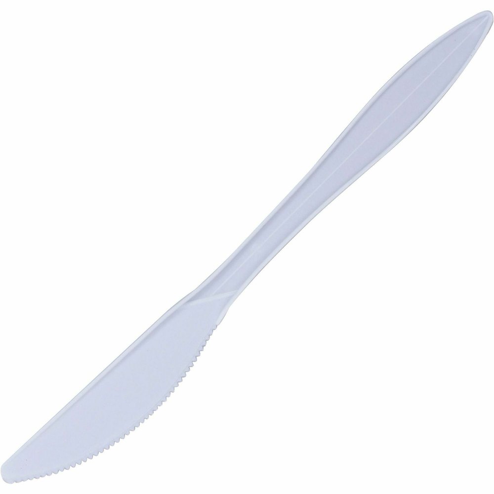 Genuine Joe Individually Wrapped Knife - 1 Piece(s) - Knife - 1 x Knife - Disposable - Polypropylene - White - 1 Carton. Picture 8