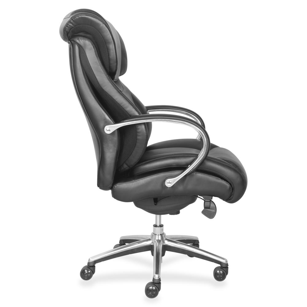 La-Z-Boy Executive Chair - Faux Leather Seat Material - Faux Leather Back Material - Mid Back - Black - 1 Each. Picture 4