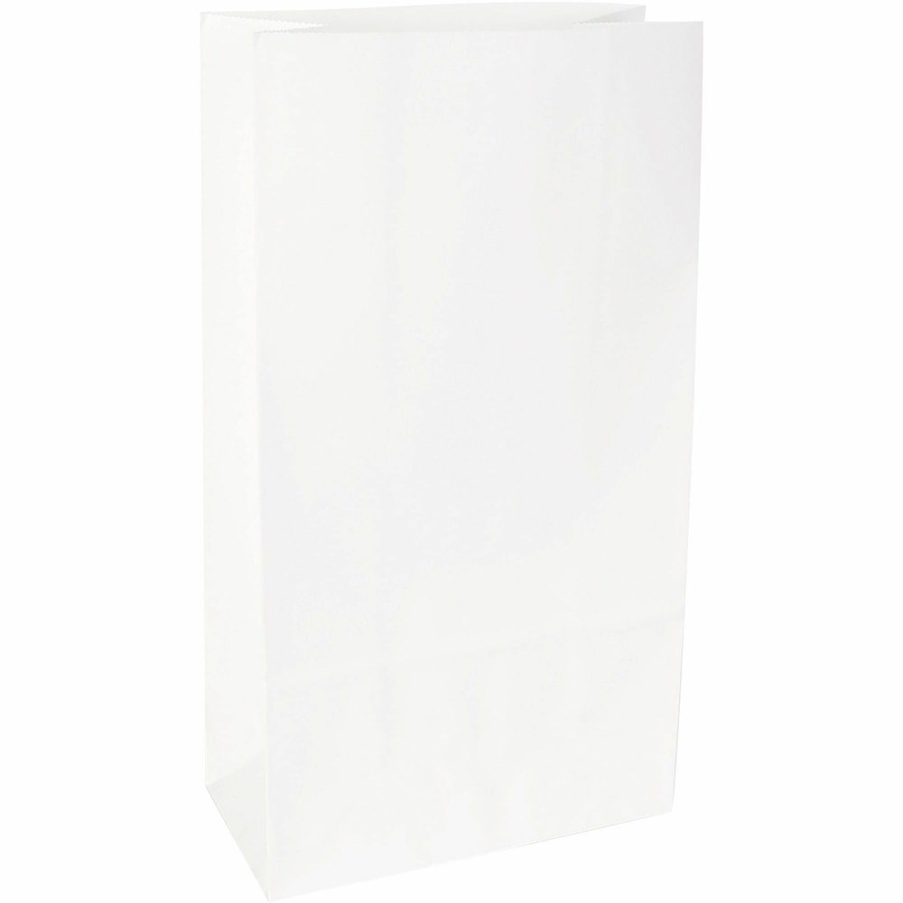 Sparco White Kraft Paper Bags - 11" Length x 6" Width - White - Paper - 100 / Pack. Picture 9