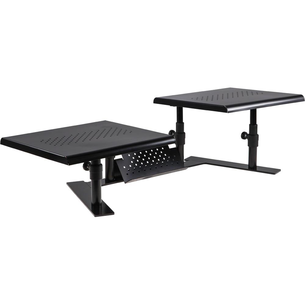Allsop Metal Art ErgoTwin Height Adjustable Dual Monitor Stand - (31883) - 20 lb Load Capacity - 8.4" Height x 32" Width x 14" Depth - Desktop - Steel - Pearl Black. Picture 9