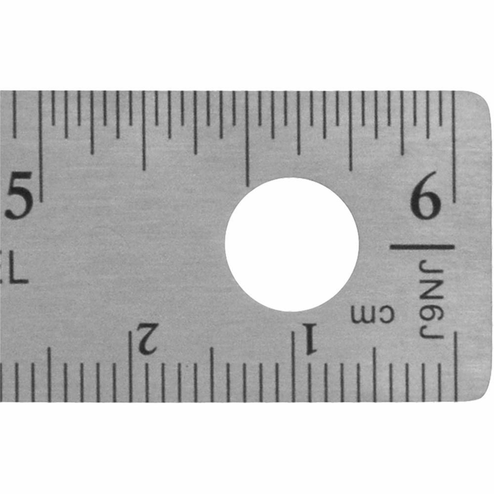 Westcott 6" Stainless Steel Rulers - 6" Length 0.8" Width - 1/16, 1/32 Graduations - Metric, Imperial Measuring System - Stainless Steel - 12 / Box - Stainless Steel. Picture 9
