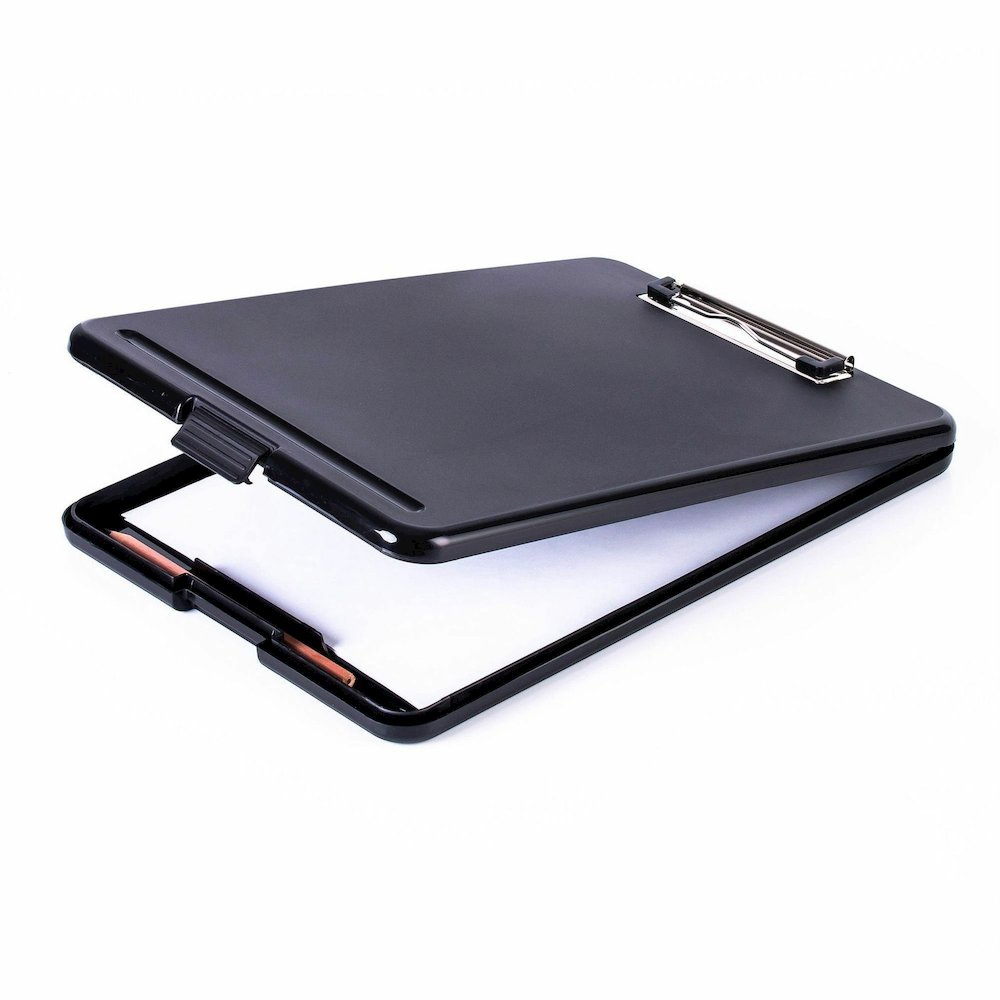 Business Source Storage Clipboard - 8 1/2" x 11" Sheet Size - Plastic - Black - 12 / Carton. Picture 9