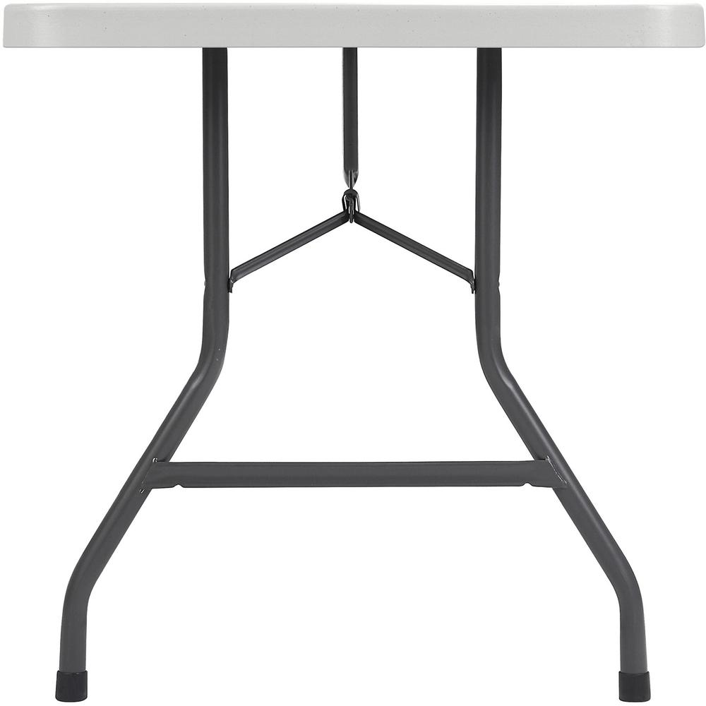 Lorell Extra-Capacity Ultra-Lite Folding Table - Light Gray Top - Dark Gray Base - 750 lb Capacity - 96" Table Top Width x 30" Table Top Depth - 29.25" Height - Gray - High-density Polyethylene (HDPE). Picture 8