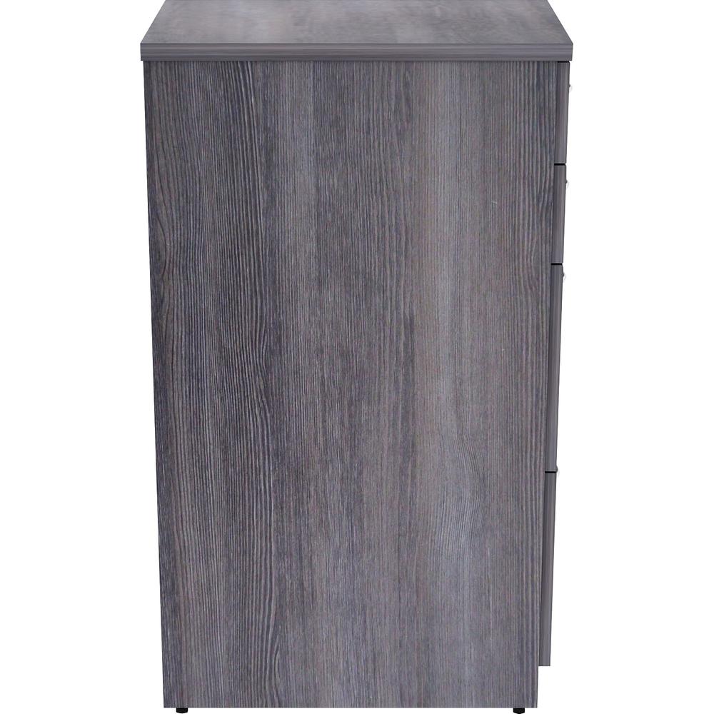 Lorell Relevance Series 4-Drawer File Cabinet - 40.4" Height x 15.5" Width x 23.6" Depth - Total Drawer(s): 4 - Finish: Charcoal, Laminate - Durable, Adjustable Leveler - For Office - 1 Each. Picture 3