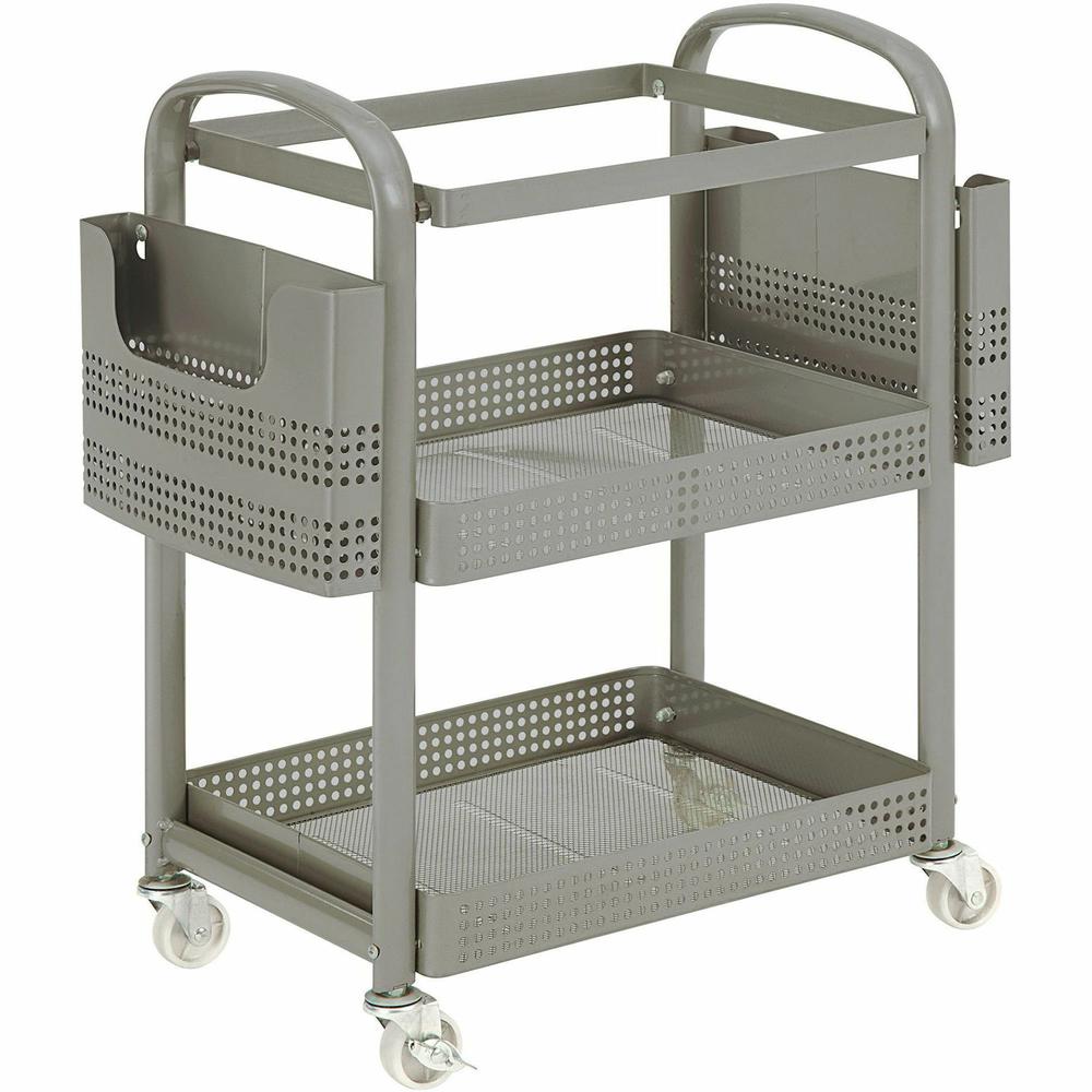 Lorell Mobile File Cart - 12.50" Length x 22.40" Width x 25.25" Height - Metal Frame - Champagne Gold - 1 Each. Picture 11