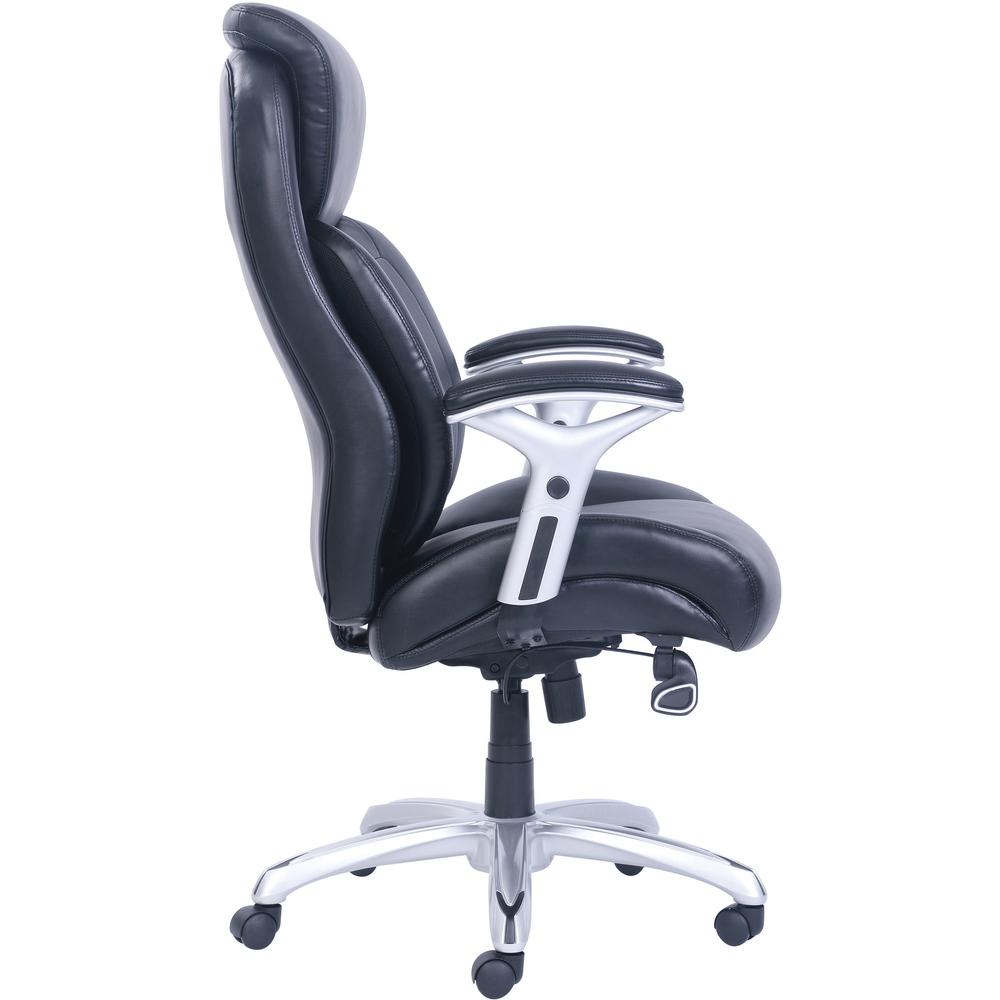 Lorell Wellness by Design Big & Tall Chair with Flexible Air Technology - Black Seat Color - Bonded Leather Seat Material - Black Back Color - Bonded Leather Back Material - 5-star Base - Armrest - 1 . Picture 4
