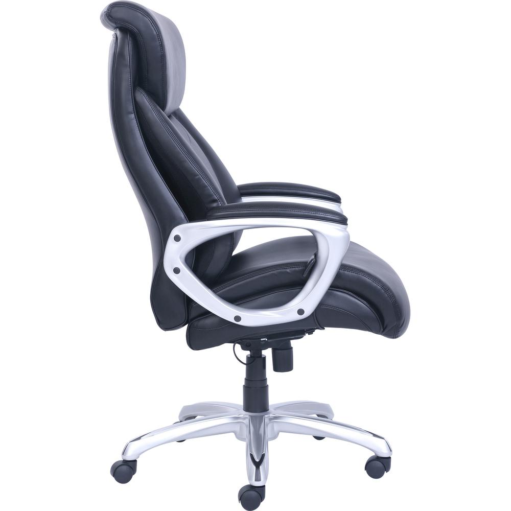 Lorell Wellness by Design Big & Tall Chair with Flexible Air Technology - Black Seat Color - Bonded Leather Seat Material - Black Back Color - Bonded Leather Back Material - 5-star Base - Armrest - 1 . Picture 5