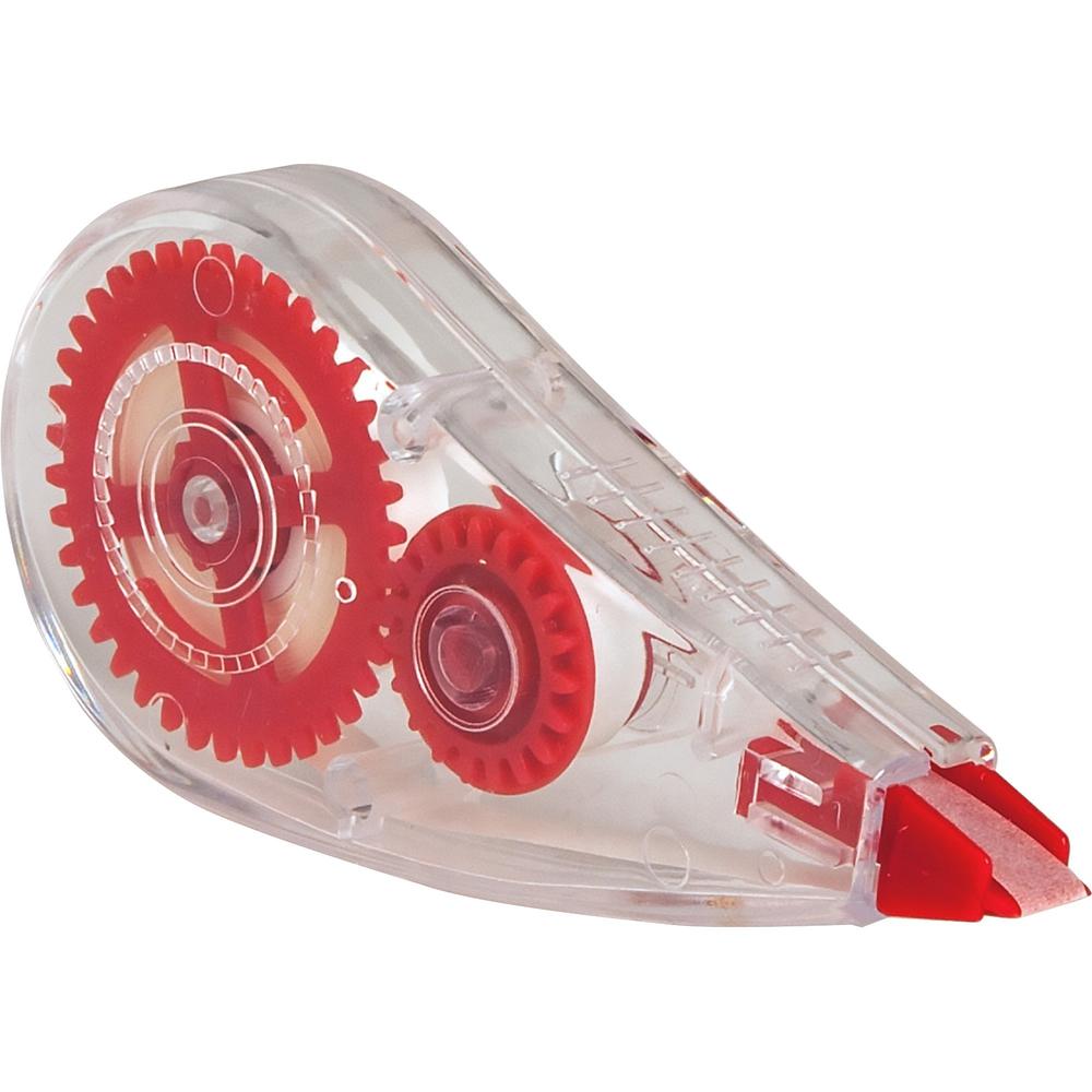 Integra White Correction Tape - 0.20" Tape Width x 19.69 ft Tape Length - White Tape - White Dispenser - Non-refillable - White - 12 / Box. Picture 4