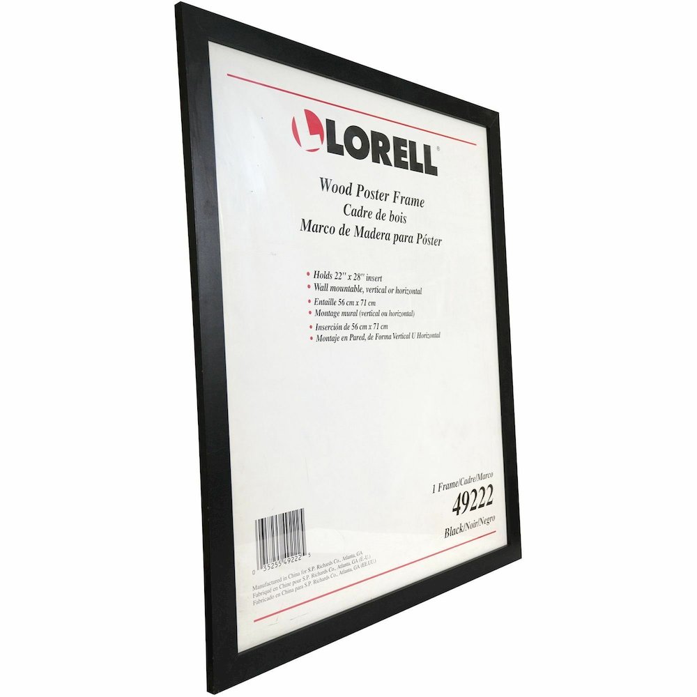 Lorell Solid Wood Poster Frame - 22" x 28" Frame Size - Rectangle - Horizontal, Vertical - Black - 1 Each. Picture 7
