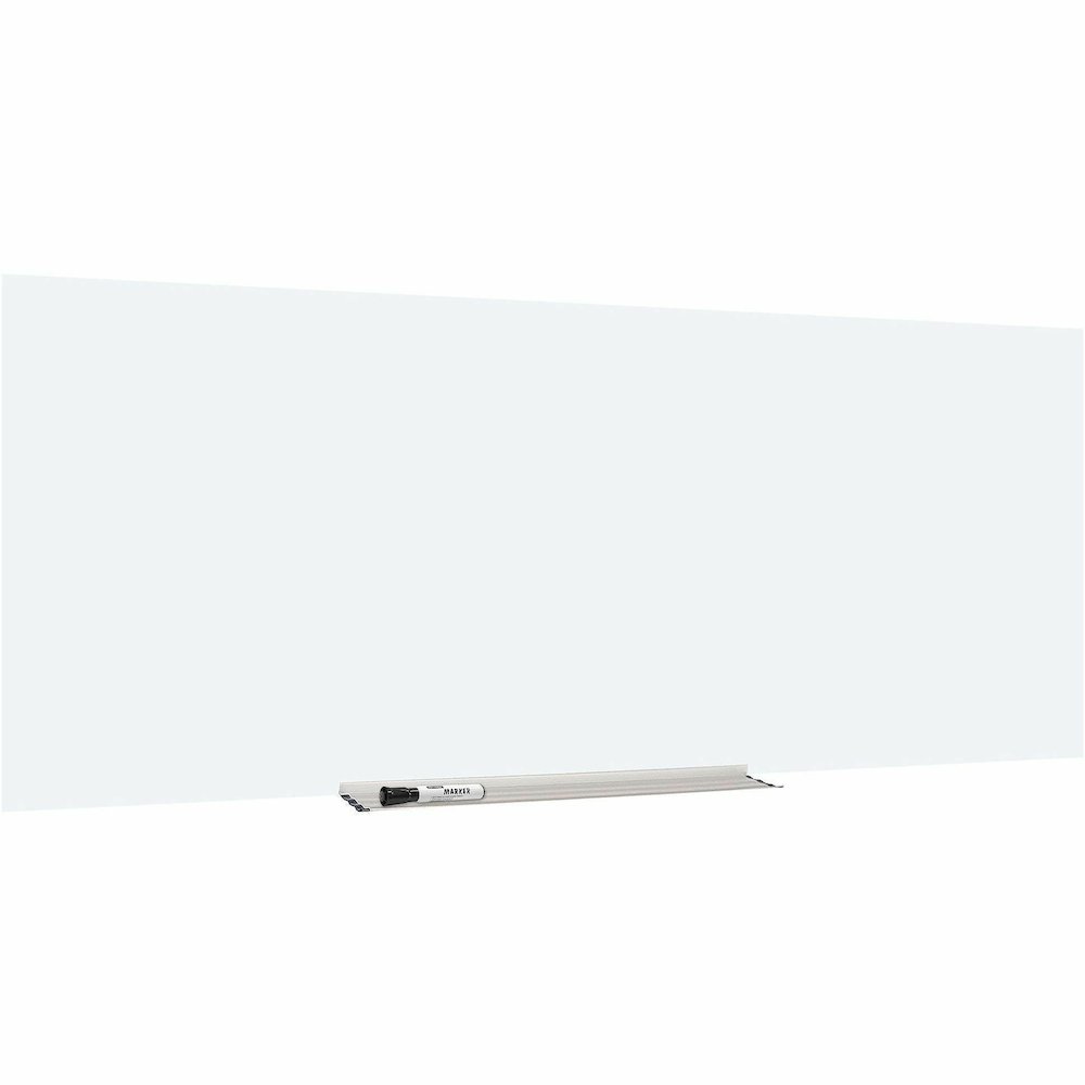 Lorell Magnetic Glass Dry-Erase Board - 96" (8 ft) Width x 48" (4 ft) Height - White Glass Surface - Rectangle - Magnetic - 1 Each. Picture 8