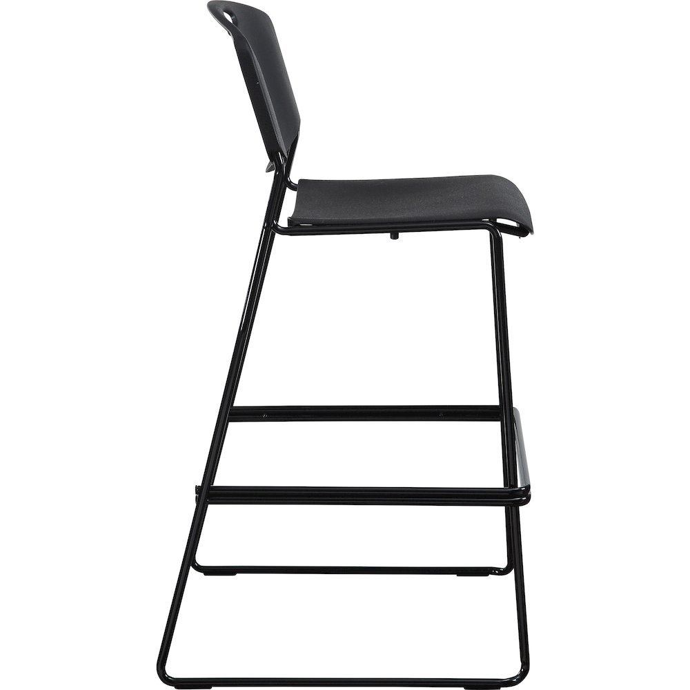 Lorell Heavy-duty Bistro Stack Chairs - Black Seat Color - Plastic Seat Material - Black Back Color - Plastic Back Material - Black Frame Color - Steel Frame Material - 2 / Carton. Picture 10