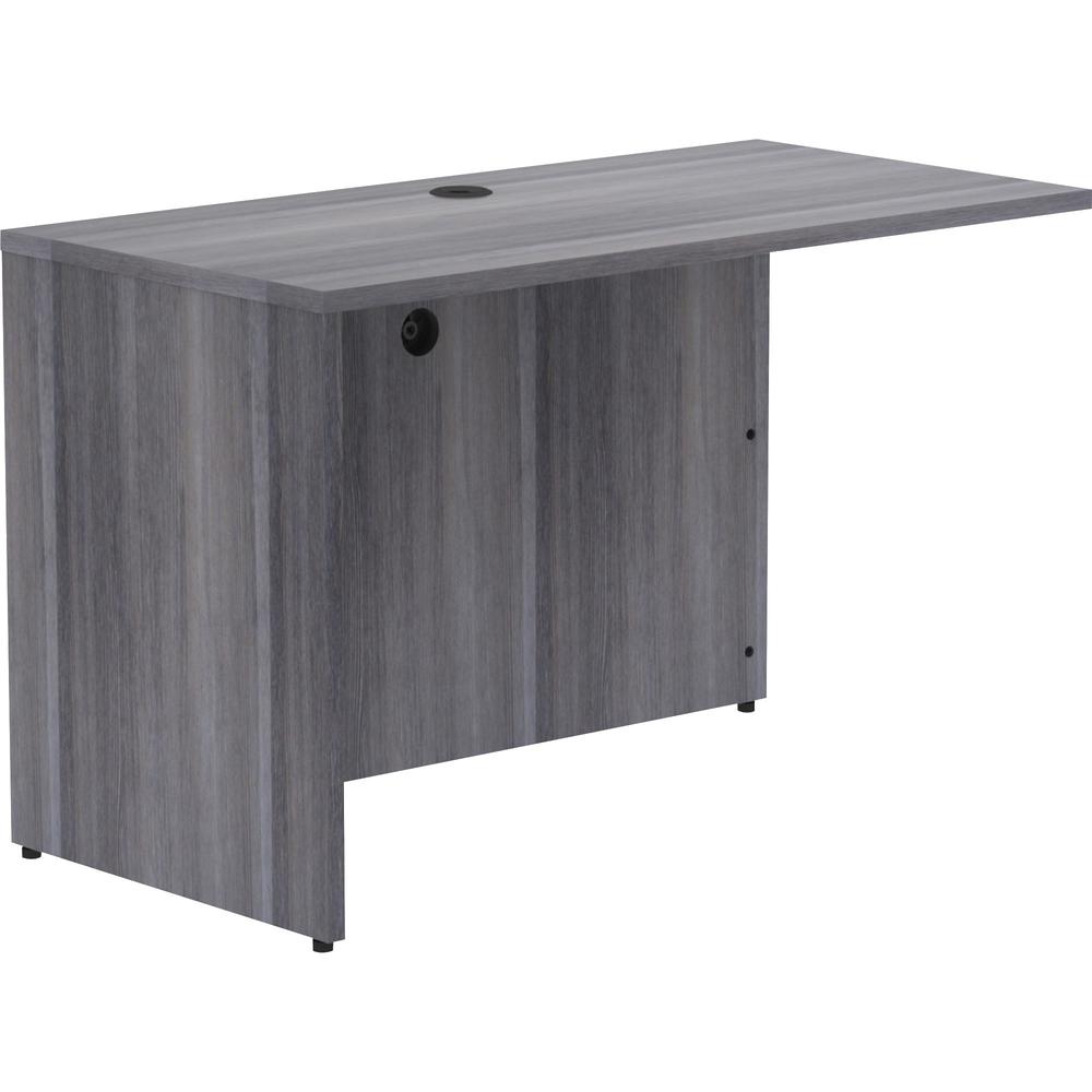 Lorell Essentials Series Return Shell - 48" x 24"29.5" , 1" Top - Laminate, Weathered Charcoal Table Top - Modesty Panel. Picture 9