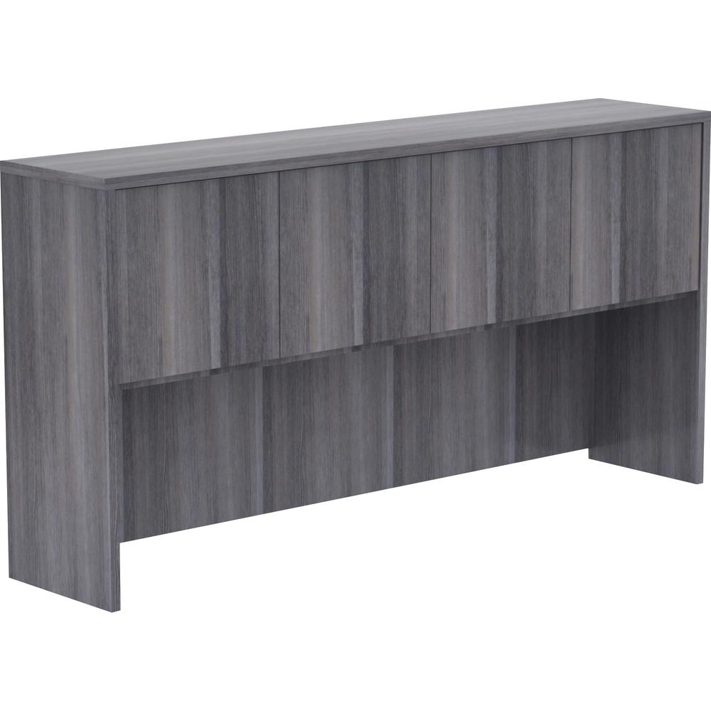 Lorell Essentials Series Stack-on Hutch with Doors - 36" Height x 70.9" Width x 14.8" Depth - 4 Door(s) - Grommet, Durable, Cord Management - 1 Each. Picture 9