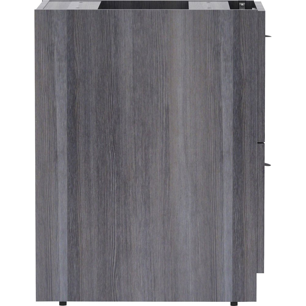 Lorell Essentials Series File/File Fixed File Cabinet - 28.3" Height x 16" Width x 22" Depth - Total Drawer(s): 2 - Finish: Laminate, Weathered Charcoal - File Drawer, Adjustable Floor Guide, Heavy Du. Picture 12