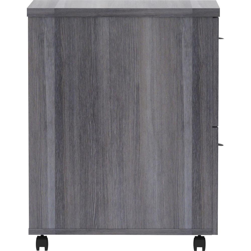 Lorell Essentials Series File/File Mobile File Cabinet - 28.3" Height x 16" Width x 22" Depth - Total Drawer(s): 2 - Finish: Weathered Charcoal, Laminate - Dual Wheel Caster, Durable, Built-in Hangrai. Picture 8