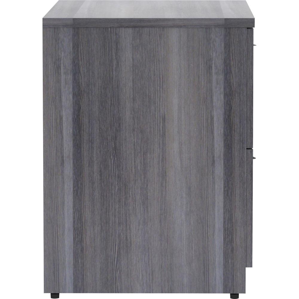 Lorell Essentials Series Lateral File - 29.5" Height x 35" Width x 22" Depth, 1" Thickness Top - Total Drawer(s): 2 - Finish: Weathered Charcoal, Laminate - Durable, Ball Bearing Glide, Locking System. Picture 8