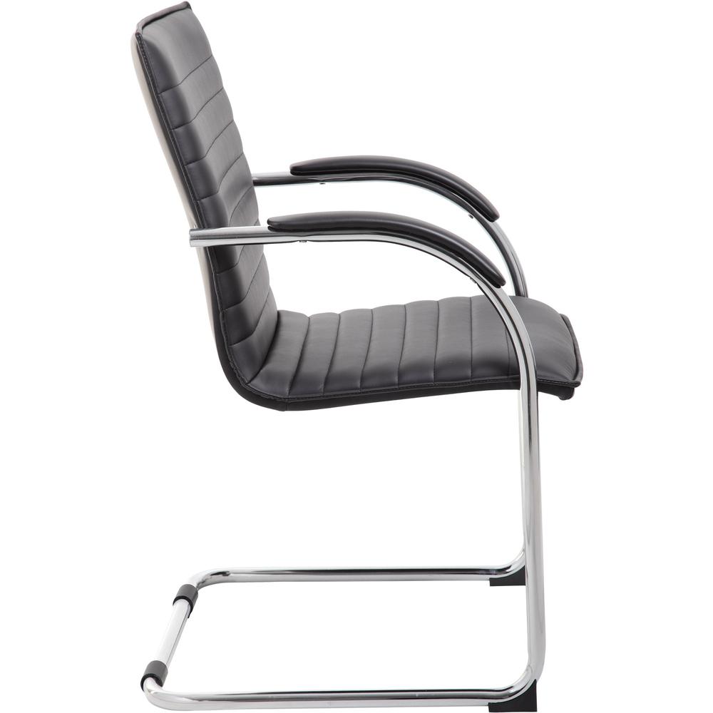 Boss Chrome Frame Vinyl Side Chairs - Black Vinyl Seat - Black Vinyl Back - Chrome Polywood Frame - Mid Back - Cantilever Base - 2 / Pack. Picture 9
