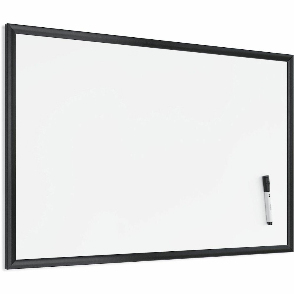 U Brands Magnetic Dry-Erase Board - 35" (2.9 ft) Width x 23" (1.9 ft) Height - White Painted Steel Surface - Black Wood Frame - Rectangle - Horizontal/Vertical - Magnetic - 1 Each. Picture 11