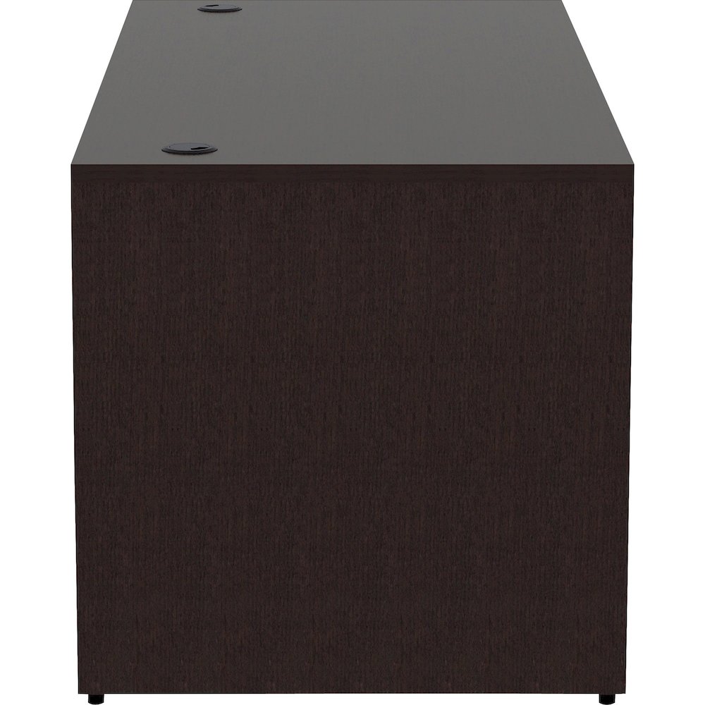 Lorell Essentials Series Rectangular Desk Shell - Rectangle - 29.5" Height x 66" Width x 30" Depth Desk Shell, 1" Thickness Top - Finish: Espresso - 1 Each. Picture 10